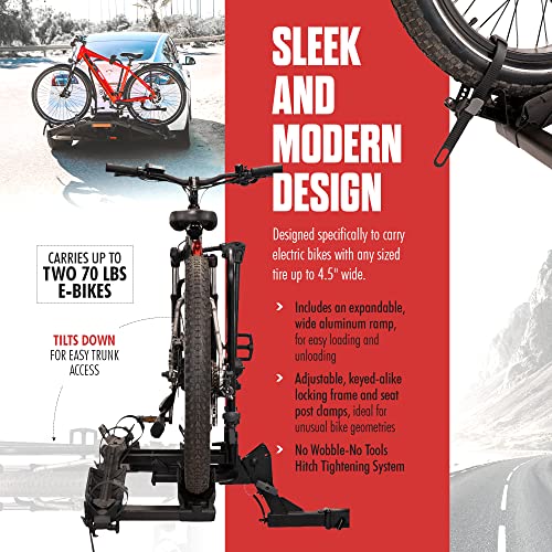 Destination E Hitch Bike Rack with Ramp for 2 Bikes (Ebikes)