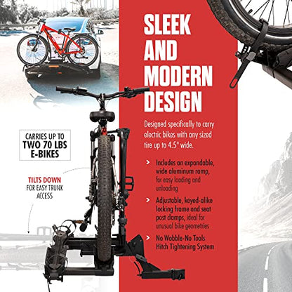 Destination E Hitch Bike Rack with Ramp for 2 Bikes (Ebikes)