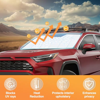 Windshield Sun Shade Compatible for Toyota RAV4 2019 (FOR | Thickened Toyota RAV4 2019-2025)