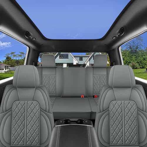 Car Seat Cover Custom Fit for Dodge Ram 1500 2500 3500 2002 (Grey / Full Set (Flat Rear))