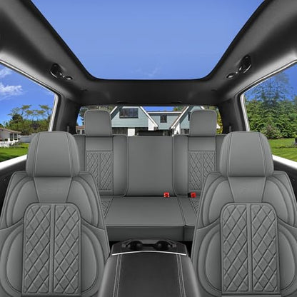 Car Seat Cover Custom Fit for Dodge Ram 1500 2500 3500 2002 (Grey / Full Set (Flat Rear))