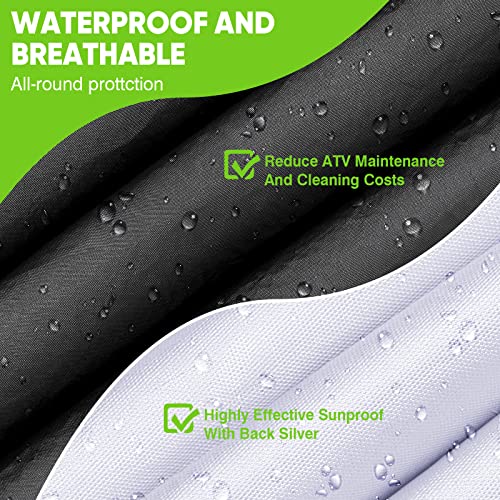 ATV Cover Heavy Duty Waterproof 4 Wheeler Cover for Honda XL (Green & Black / XL-82.7''L x 47.2''W x 45.2''H)
