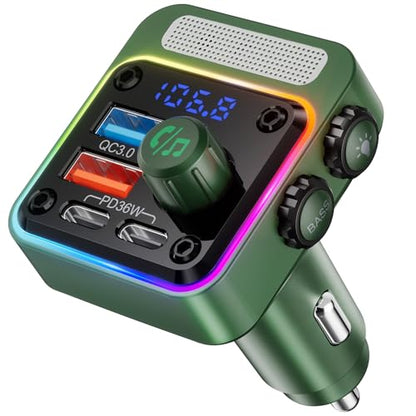 54W Bluetooth 5.3 Car Adapter (Green)