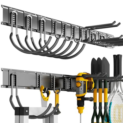 Garage Tool Organizer Wall Mount (64" - 10 Hooks)