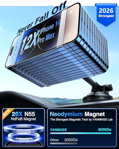 for MagSafe Car Holder [Dash+Windshield+Vent] Magnetic Phone Mount (Black)