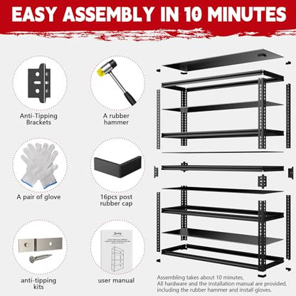 5 Tier Metal Garage Shelving Unit (48"W*18.9"D*72"H)