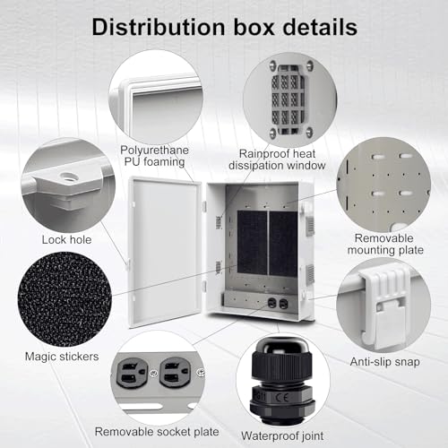 Outdoor Electrical Junction Box with High Power Outlet (18.1"H x 12.6"L x 6.3"W & Outlet)