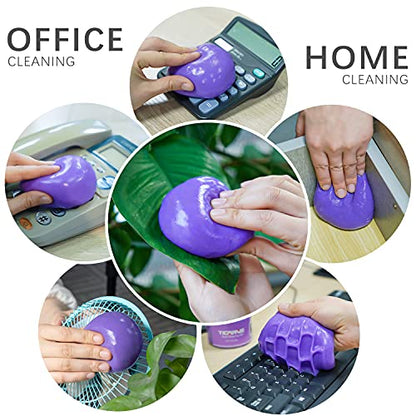 2Pack Cleaning Gel for Car Putty Car Vent Cleaner Cleaning Putty Gel Auto Tools Car Interior Cleaner Dust Mud for Cars and Keyboard Cleaner Slime Purple (Purple 2 Pack)