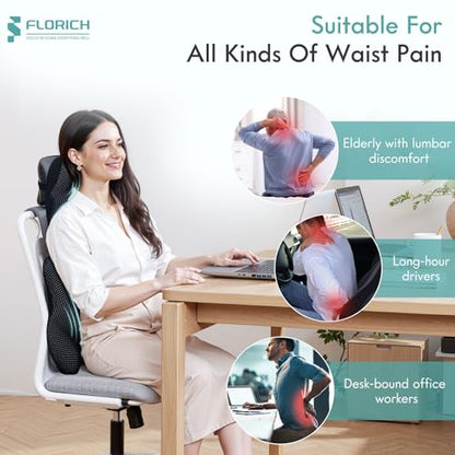 Lumbar Support Pillow and Neck Headrest Pillow for Office Chair Car (Black / 2 Pieces)