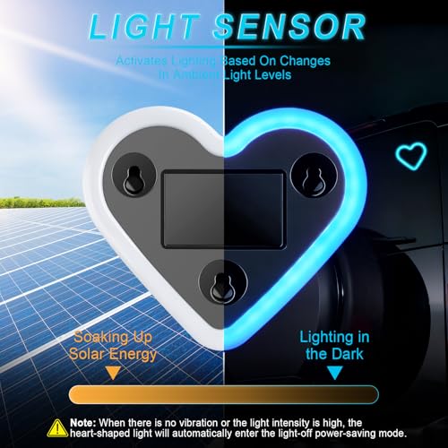 Heart Shaped Solar Powered Car LED Interior Ambient Light (Ice Blue / 1PCS)