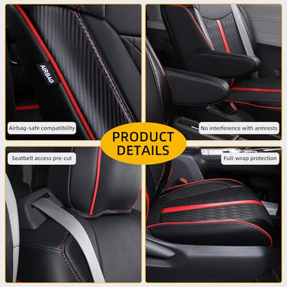 Custom Sienna Seat Covers for 2021 (Black with red Luxe / 8-Seat)
