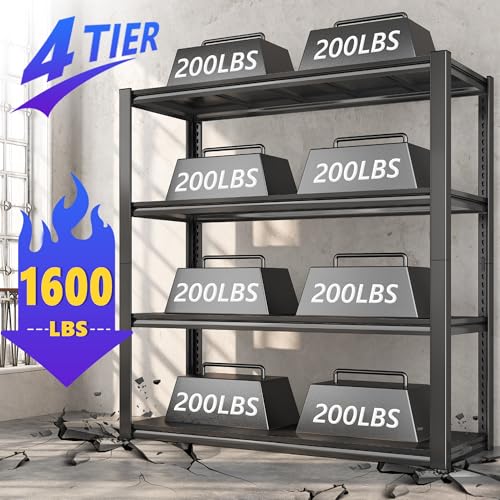 40" W Garage Shelving (19.1"D x 40"W x 56.9"H,Black)