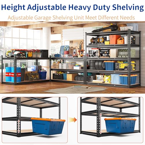 3000LBS Garage Shelving for Warehouse (48" W x 72" H x 18" D)