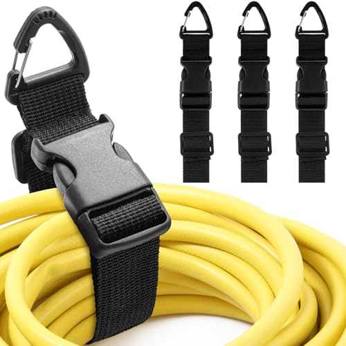 3 Pack Adjustable Extension Cord Holder Straps (Black)