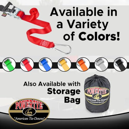 1.5 inch x 10ft Ratchet Straps w (10 ft + Storage Bag / Black)