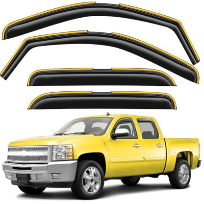 Window Rain Guards for 2007 (Fit for 2007-2013 Silverado/Sierra Crew Cab)