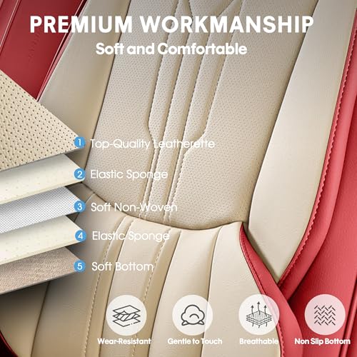Car Seat Covers Full Set (FULL SET / RED)