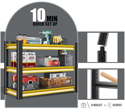 40" W Garage Shelving Heavy Duty (40"W×18"D×36"H / Yellow)