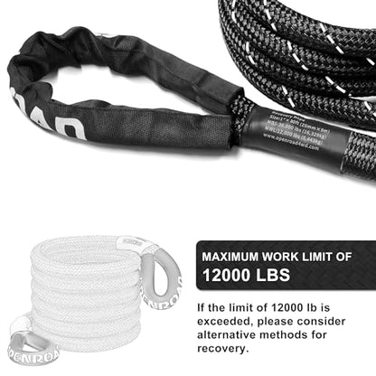Kinetic Recovery Tow Rope (Black / 1"x30ft)