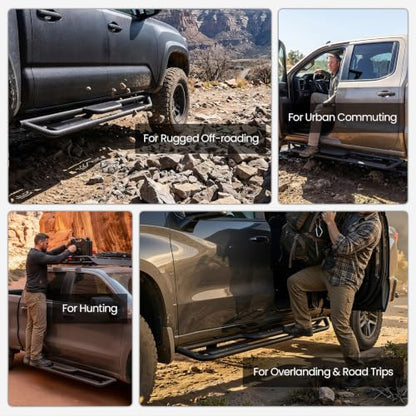 6" Running Boards Anti (Black Round Tube / 18-26 Wrangler JL 4 Doors)