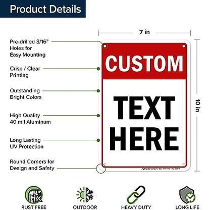 Custom Sign Custom Sign for Business (Header - Vertical / 7x10 - Aluminum)
