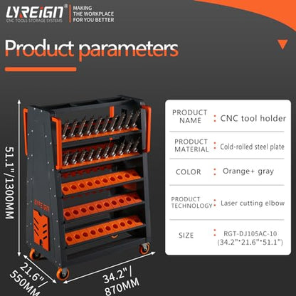 Mobile CNC Tool Storage Cart (CAT/BT40-100CAP)