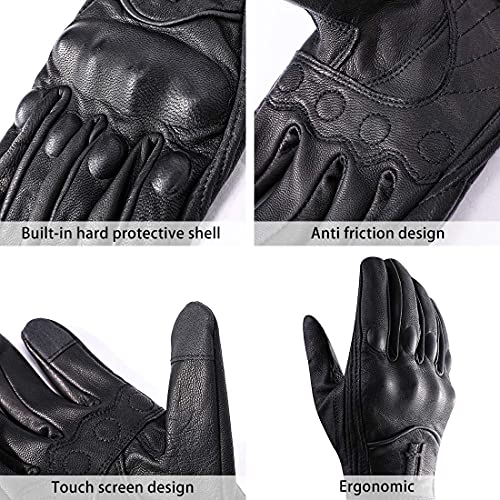 Mens Full Finger Touchscreen Motorcycle Gloves GM028 Black XL (X-Large / Black(Upgrade))