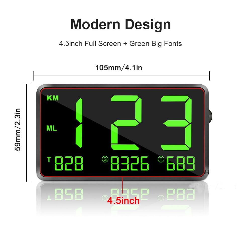 Digital GPS Speedometer Heads Up Display for Cars New HUD MPH Odometer Trip Meter for Trucks Golf cart All Vehicles (4.5 Inch C80)