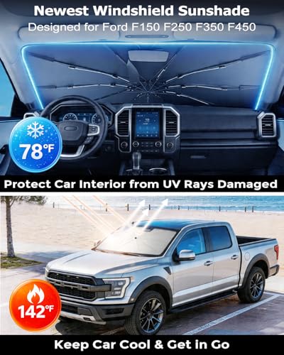 Umbrella Windshield Sun Shade for Ford F150 F250 F350 F450 (FOR | Ford F150 F250 F350 F450 (2015-2026))
