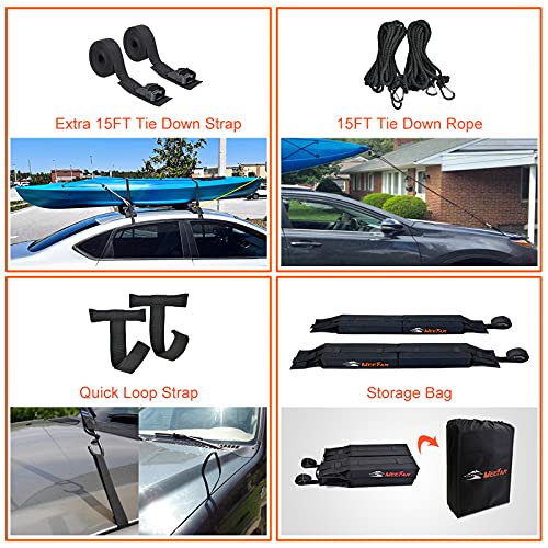 Kayak Car Roof Rack Pad for Kayak Surfboard SUP Canoe Soft Roof Rack Pads (32.5 Inch)