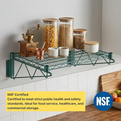 24" x 60" Green Epoxy Wire Wall Mount Shelf (Green / 24" x 60")