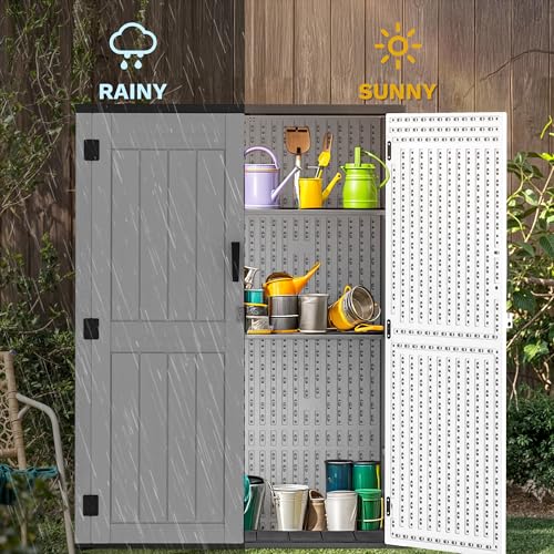 59 Cu. Ft. Vertical Storage Shed (Extra Tall-59 Cu Ft / Light Gray)