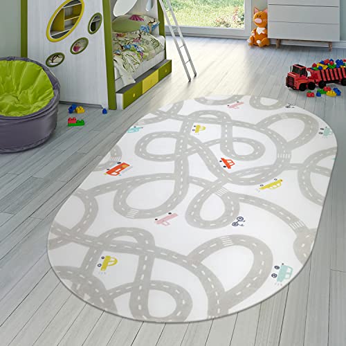 Kids Car Rug 4x6 Washable Non (Grey / 4'x6')