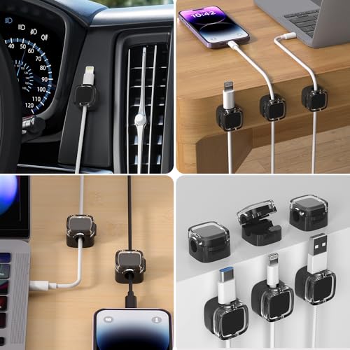 Magnetic Cable Clips (9-Pack Black Crystal)