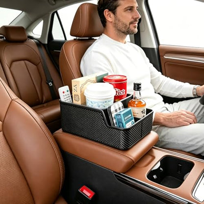 Car Front Seat Organizer with Compartment (black)