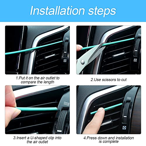 20PCS Waterproof Bendable Car Air Vent Trim Strips (Ice Purple)