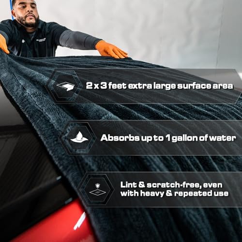 Microfiber Car Drying Towel 24"x36" (Charcoal Grey / 24"x36" Double sided)