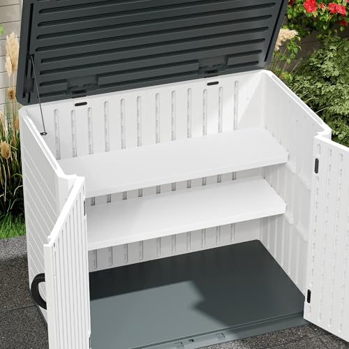 2 Pack Resin Storage Shed Shelves (Shelf-35 Cu Ft / Light Gray)