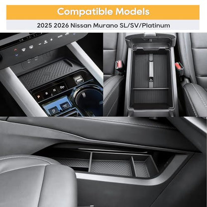 Murano Center Console Organizer for 2025 2026 Murano SL (2025 2026 Murano 4PCS)