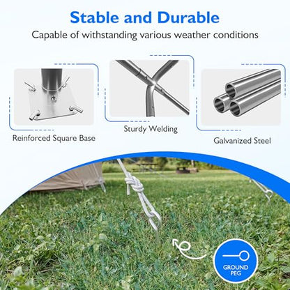 12'x20' Heavy Duty Carport with Reinforced Base and All (12x20 FT(White))