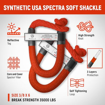 Gear Kinetic Recovery Rope 1" x30' (1"x30' / Firecracker Red)