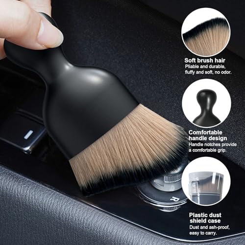 2 PCS Car Detailing Brush (Brown/Black / 2 PCS)