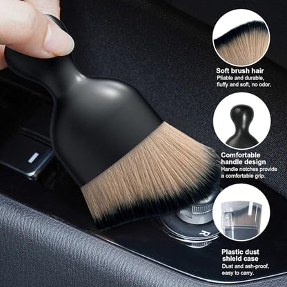 2 PCS Car Detailing Brush (Brown/Black / 2 PCS)