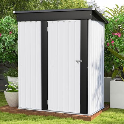 5x3 FT Outdoor Storage Shed (White / 5x3 FT)