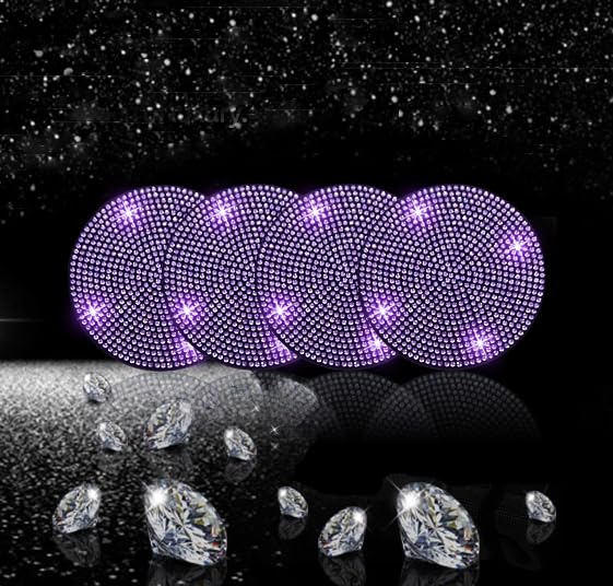 4pcs Bling Car Cup Holder Coaster (Purple Violet / 4pcs)