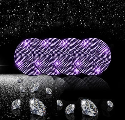4pcs Bling Car Cup Holder Coaster (Purple Violet / 4pcs)