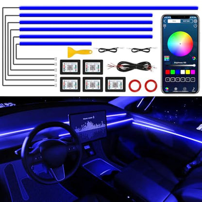 Acrylic Interior Car LED Strip Light with Wireless APP (RGB Color 6 in 1)