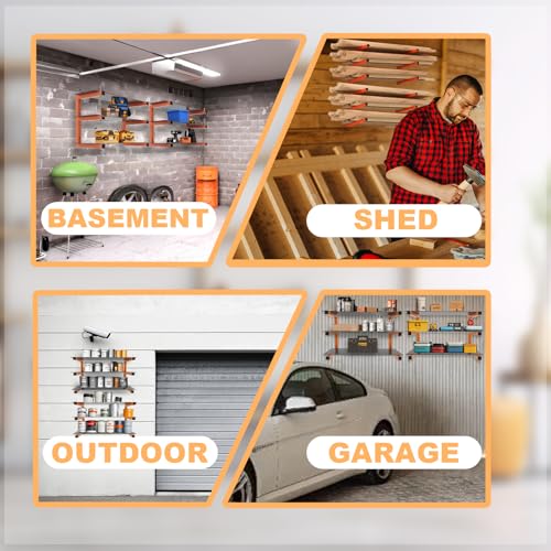 4 Pack Wall Mounted Lumber Rack (C– 4 Pack, 6 Level)