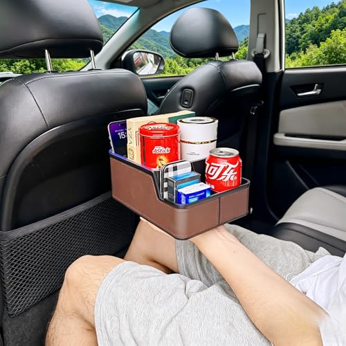 Car Seat Organizer with Compartments (Brown)