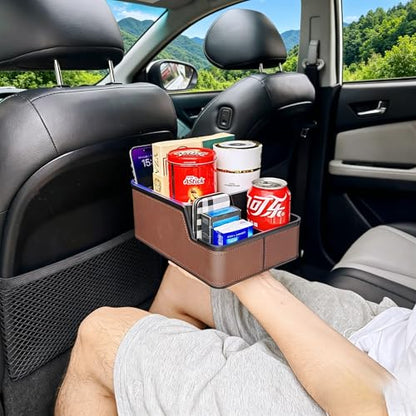 Car Seat Organizer with Compartments (Brown)